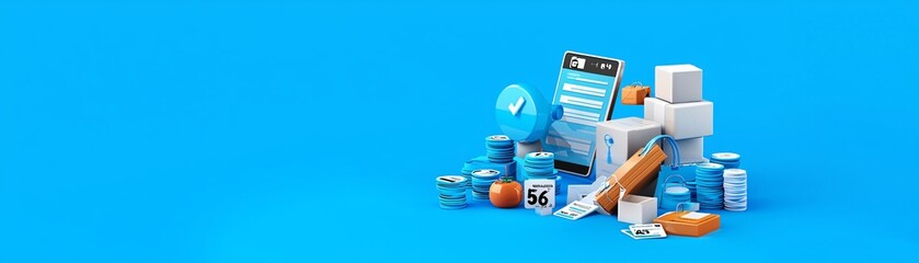 Obraz premium Digital tax submission forms on a smartphone screen with payment status highlighted