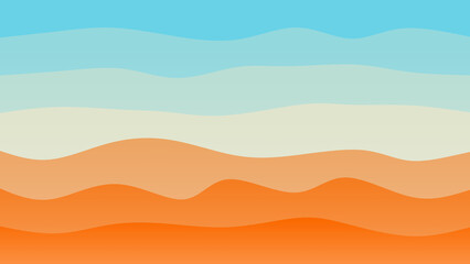 Light blue and orange coloured wave patterned background with a flowing design