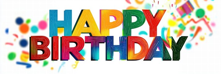 Fototapeta premium Happy Birthday Celebration Colorful Design Festive Joyful Cheerful Party Fun