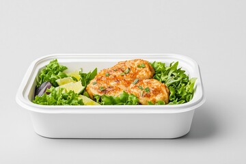 Appetizing and Healthy Lunch Salad Design with Fresh Vegetables Presented on a Plate