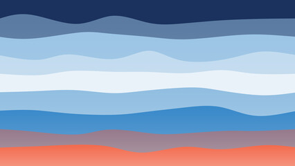 Navy blue and orange coloured wave patterned background with a flowing design