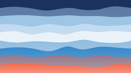 Navy blue and orange coloured wave patterned background with a flowing design