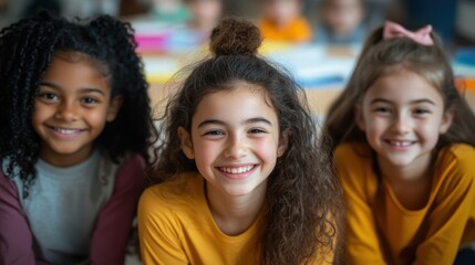 Obraz premium Mentorship Between Students and Teachers in Classroom Setting