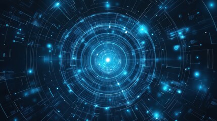 Naklejka premium Technology Concept Background in Abstract Blue Style.