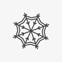 Snowflake icon. New year and christmas symbol. Vector illustration