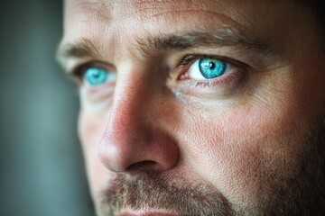 Obraz premium close-up of a man with striking blue eyes