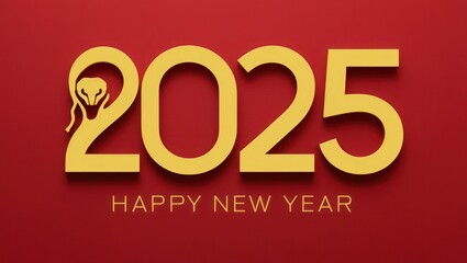Golden Two Thousand Twenty Five Happy New Year Snake