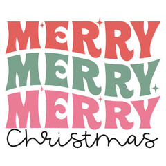 Merry Christmas Retro SVG Art & Illustration