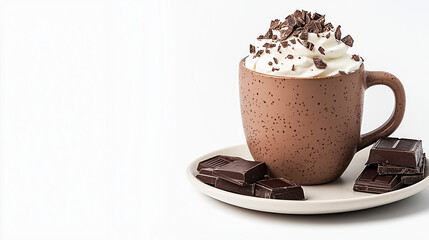 Fototapeta premium Gourmet Hot Cocoa with Creamy Toppings and Luxurious Presentation