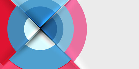 Fototapeta premium Circle and semi circle geometric background. Vector Illustration For Wallpaper, Banner, Background, Card, Book Illustration, landing page