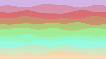 Fototapeta premium Purple, cream and green coloured wave patterned background with a flowing design
