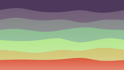 Purple, green and red coloured wave patterned background with a flowing design