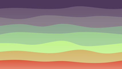 Purple, green and red coloured wave patterned background with a flowing design