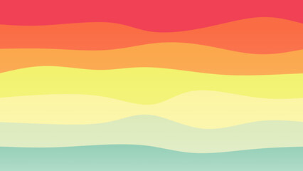 Rainbow coloured wave patterned background with a flowing design