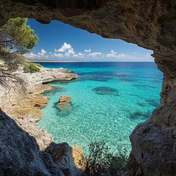 Mitjorn beach, turquoise paradise in Formentera.