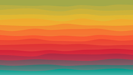 Red, green and blue coloured wave patterned background with a flowing design