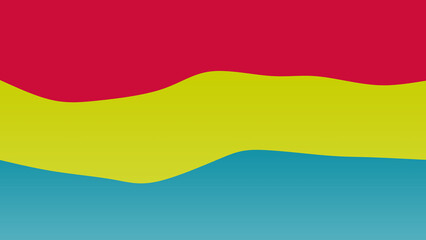 Fototapeta premium Red, green and blue coloured wave patterned background with a flowing design