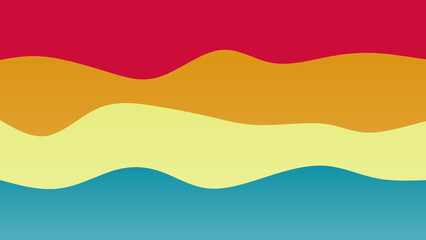 Red, green and blue coloured wave patterned background with a flowing design