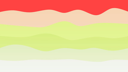Red, white and green coloured wave patterned background with a flowing design