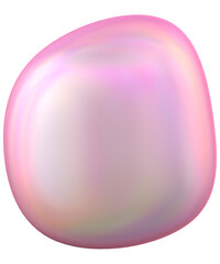 Iridescent Pink Abstract 3D Blob Shape