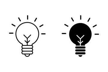 Lamp icon set. Light bulb icon vector. idea symbol.