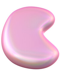 Iridescent Pink Abstract 3D Blob Shape