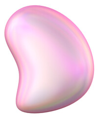 Iridescent Pink Abstract 3D Blob Shape