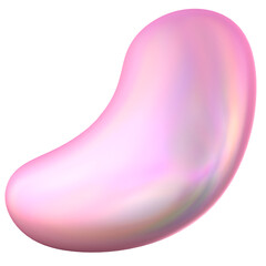 Iridescent Pink Abstract 3D Blob Shape
