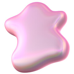 Iridescent Pink Abstract 3D Blob Shape