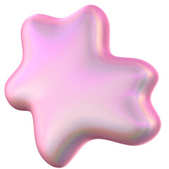 Iridescent Pink Abstract 3D Blob Shape