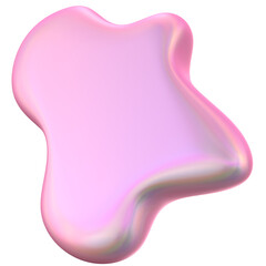 Iridescent Pink Abstract 3D Blob Shape