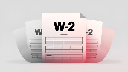W-2 tax form on a clean surface with a gradient background