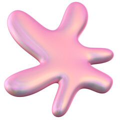 Iridescent Pink Abstract 3D Blob Shape