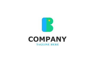 letter b with colorful bubbles logo