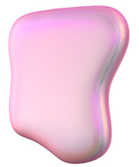 Iridescent Pink Abstract 3D Blob Shape