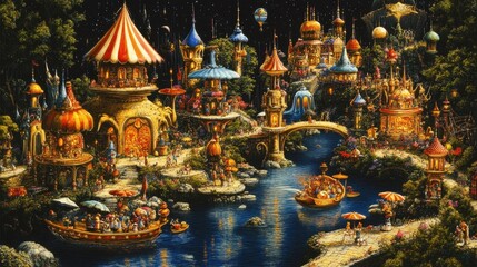 Enchanting Carnival Kingdom: A Fantastical Landscape of Whimsical Delights