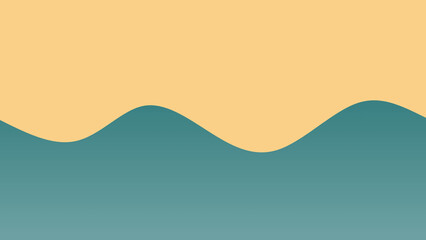 Yellow, orange and blue coloured wave patterned background with a flowing design