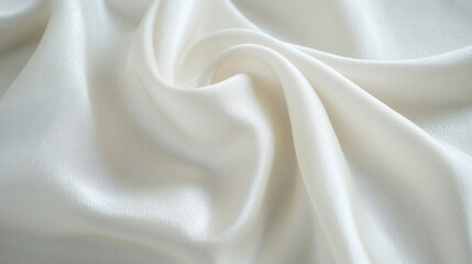 Obraz premium Soft white silk fabric with smooth texture, perfect for elegant designs and luxurious garments. Ideal for fashion and interior decor