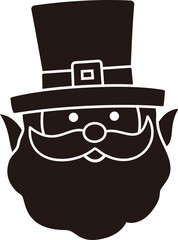 St Patrick's day Leprechaun head silhouette vector.
Irish Elf head silhouette.
Saint Patrick's Day element.
Good for greeting card,poster,banner,leaflet.