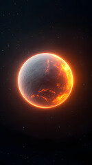 Fototapeta premium Fiery planet's unveiling cosmic space digital art extraterrestrial environment a celestial view exploring planetary mysteries