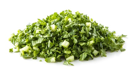 Obraz premium Chopped Broccoli isolated in white background