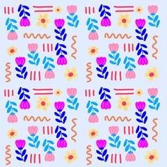 hand drawn seamless floral pattern for background,, wallpape, 