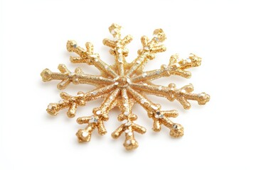 gold glitter snowflake decoration for winter holidays
