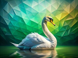 Obraz premium Green Gradient Low Poly Background, Abstract Geometric Pattern, Fashion Photography, Polygonal Design, Stylish Texture