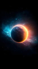 Obraz premium Exploring a distant planet celestial event outer space digital art cosmic environment vivid perspective planetary wonders