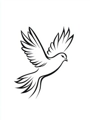 A bird in flight. AI.