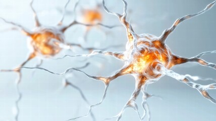 An intricate depiction of neurons showcasing their structure and connections, emphasizing the complexity of the nervous system.