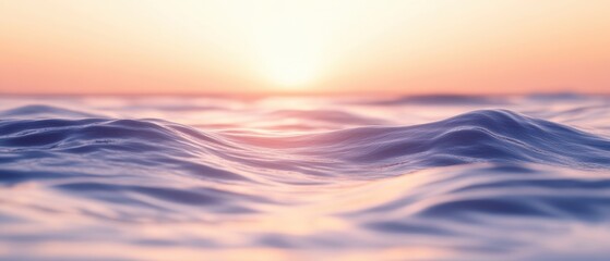 Fototapeta premium Serene Ocean Waves at Sunset with Soft Pastel Sky Colors