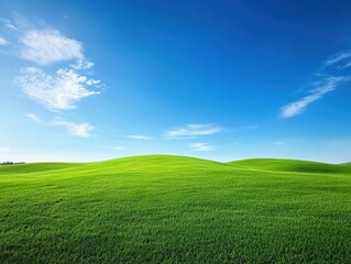 Obraz premium lush green hills under a clear blue sky