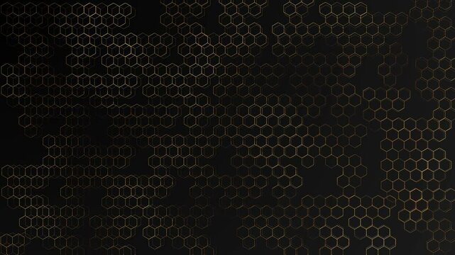 Abstract luxury grey gradient backgrounds golden metallic striped grid. geometric hexagon graphic motion animation. Seamless looped dark backdrop. futuristic elegant universal minimal